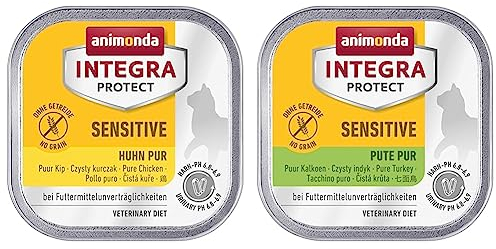 animonda Integra Protect Katze Sensitive, Diät Katzenfutter & animonda Integra Protect Katze Sensitive, Diät Katzenfutter, Nassfutter bei Futtermittelallergie, Pute Pur, 16 x 100 g