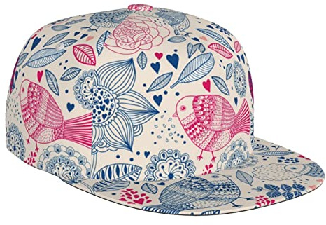Casquette Hip Hop à Bord Plat pour Hommes et Femmes, Casquette Ajustable carrée à visière Plate arrière