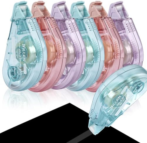 6 Stück Kleberoller Fotokleber Doppelseitig Selbstklebend, Kleberoller Maus Klebemaus Kleber für Scrapbook, Fotos, Karten, Basteln, Tagebuch(6mm x 6m)