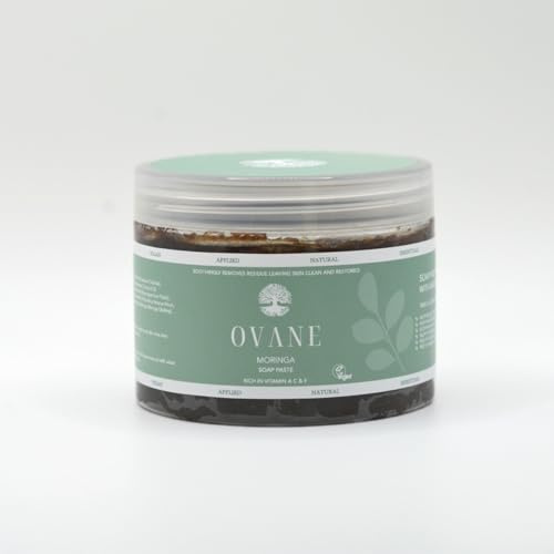 OVANE | Moringa Soap Paste | Rich in Vitamin A, C, & E - Helps Prevent Dry Skin & Replenishes Moisture – Natural, Vegan, Cruelty Free, No SLS or Parabens, Body & Face Soap, 250g NET WT 8.82 Oz.