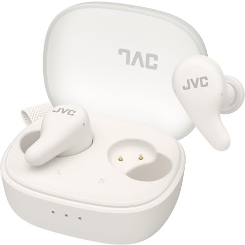 JVC HA-A23T-W Gumy Premium Wireless Earphones with Noise Cancellation, Bluetooth 5.4, Ambient Sound Mode, 26 Hours Battery Life, Translucent Charging Case, USB-C, White