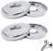 Tap Stainless Steel Rosettes Cover, Pack of 4 Thermostatic Shower Mixer Bar Bottom, Shower Mixer Taps Wall Mounted Replacement Part, for Bathtub/Kitchen/Sink