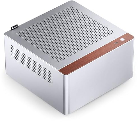 Jonsbo N10 Case PC Argento – Mini-Tower per Mini-ITX, con 2 ventole, fino a 4x SSD da 2,5 pollici, case compatto per HTPC, NAS e sistemi Office
