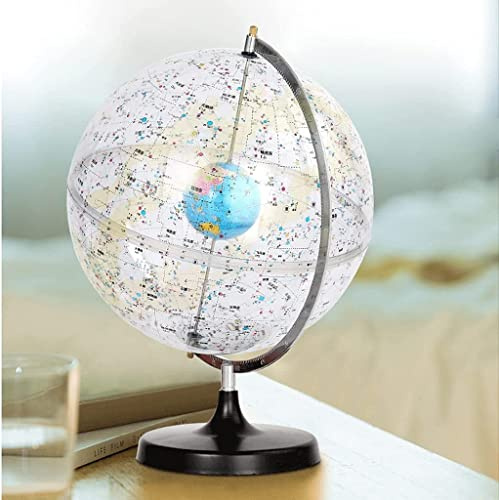 Glob, Stor genomskinlig Constellation Globe Svart med Glödande Klar(B)