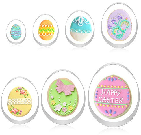 FHzytg 7 Stück Ausstechform Ei, Ausstecher Ei Ausstecher Osterei Ausstecher, Ausstechform Osterei Eier Ausstecher Osterei Ausstechformen Keksausstecher Ei Plätzchen Ausstecher Osterei Set