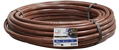 Jardibric - Tuyau Goutteurs Intégrés Ø13x16 mm - Longueur 25m - Pré-Perçé Tous les 33 cm Noir - Arrosage Goutte-à-Goutte Économique - Débit 3L/h - Installation Facile - Idéal Jardin, Serre, Pots