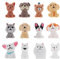 Cobee Juego de figuras de perro, 12 figuras realistas de mini cachorros, juego de juguetes de animales en miniatura pintados a mano para decoración de pasteles, regalo de cumpleaños, recuerdo de