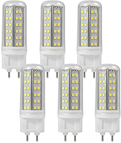 G12 Ampoules LED, 10W 1000LM SMD2835 Remplace CDM-T Non Dimmable 3000-6000k LED Ampoule de maïs Ultra Lumineux AC 85-265V sans scintillement, Angle de faisceau 360°,Cold white,6 Pack