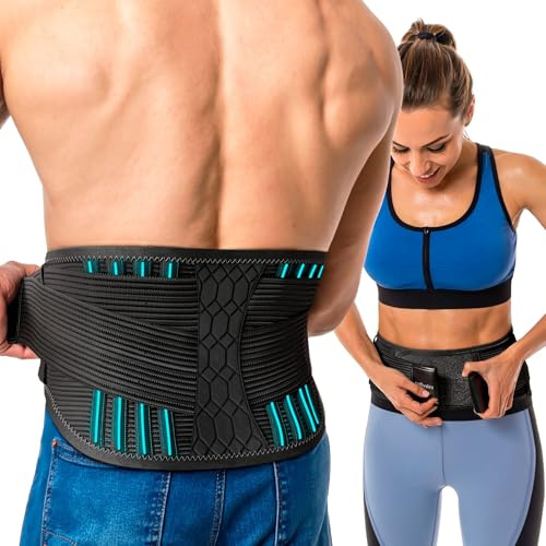 NativoDex Faja Lumbar Hombre y Mujer – Soporte para Espalda Baja y Columna – Cinturón Lumbar Ajustable para Trabajo, Uso Diario y Deporte – Faja Discreta Bajo la Ropa con Retención de Calor