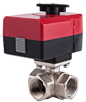 PULMAC Wege kugelhahn elektrisch L-Typ DN20 Dreiwege-Kugelhahn-Elektroventilantriebe 3-Wege-Motorventil Integriertes Elektroventil (Size : DN20, Color : 230V)