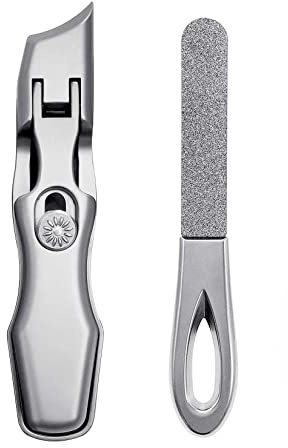 VOGARB Slanted Toe Nail Clippers for Thick Nails Extra Wide Jaw Opening Heavy Duty Large Ingrown Toenail Clippers Fingernail Cutters No Splash for Men Women Adult Seniors