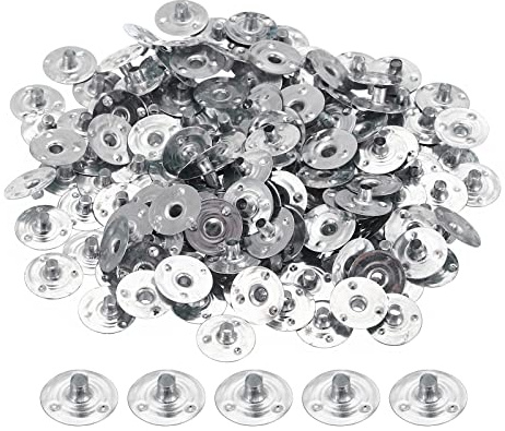 PATIKIL Tarjeta de soporte de mecha de metal de 12,5 mm, paquete de 150, soporte de mecha de vela para hacer velas artesanías plata