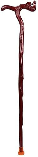 Béquille Séquoia Poire Fleur Canne en Bois Sculpture Tête à Crête Bâton de Marche Convient pour Cadeau Robinet Béquilles Béquille-11.19 Cannes en Bois pour Hommes et Femmes