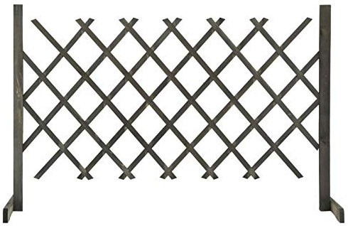 Juroupi Clôture en Treillis de Jardin Gris 120x90 cm Bois de Sapin,Barriere Jardin Exterieur,Barriere Jardin,Portillon Grillage