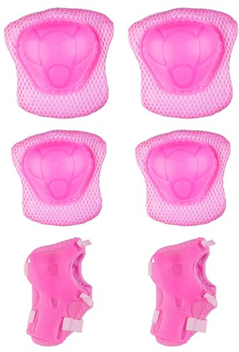 Tabanzhe Set di 6 cuscinetti protettivi per bambini, gomiti, ginocchiere e polsi, protezioni sportive regolabili, per bambini, adolescenti, ragazze, pattinaggio, ciclismo, skateboard, roller, scooter,