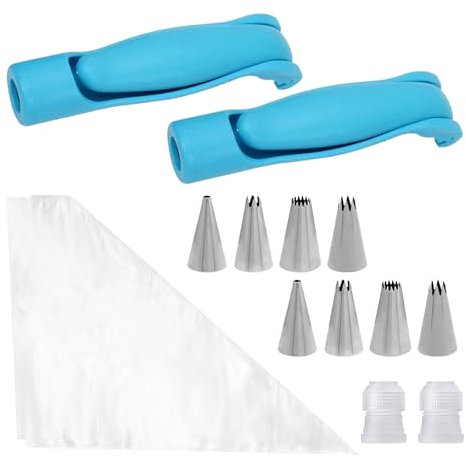 Icing Dispensers,Pastry DIY Cake Decorating Pen,Icing Piping Tips Nozzles Bag,Sugar Craft Fondant Cake Deco Tool Kit,Suitable for Cake Biscuit Decorating Kitchen Baking,Baking Tools (2 Set)