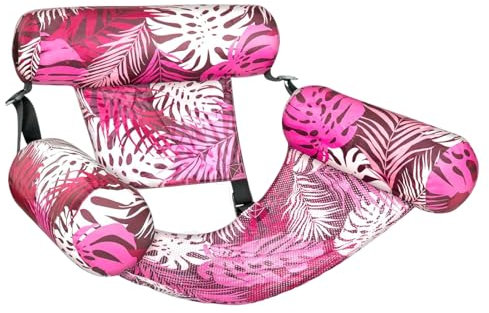 Luftmatratze Pool Sessel, Wasserstuhl Mit Rückenlehne Und Armlehnen, Pflanzenmuster Schwimmsitz Poolsitz, Sonnenstuhl, Wasser Relaxstuhl Für Familie Outdoor Reise Fluss Urlaub Geburtstag Camping