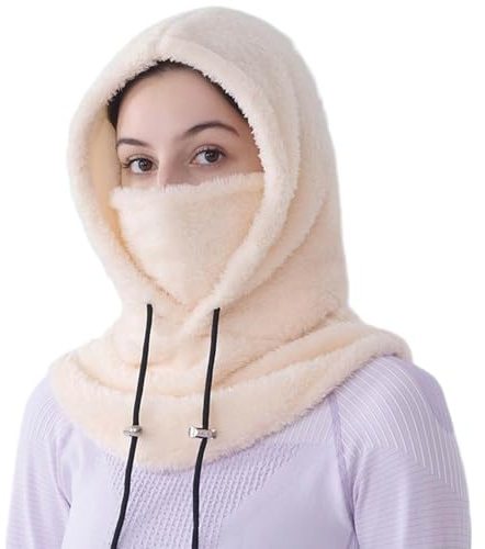 Tavaler Balaclava mössa vinter termo skidmask balaclava för cykling, snowboard, skidåkning, Beige, 52-62