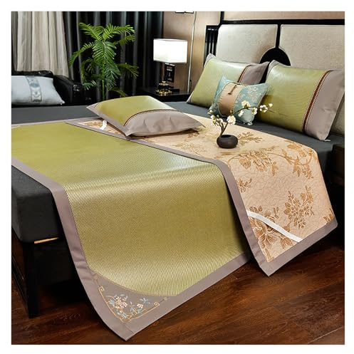 GZKDKZB Esterilla refrescante de Seda de bambú Premium con 2 Fundas de Almohada, Doble Cara, cómoda para Todo Tipo de Clima, diseño Plegable y Transpirable para Uso en dormitorios, Oficina