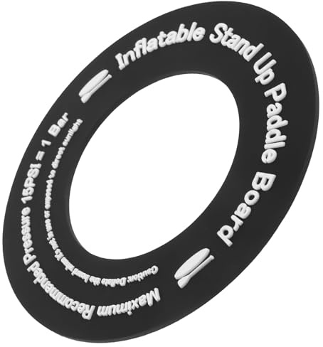 DEARMAMY Plaque de Valve Ronde en PVC Noir pour Planche à Pagaie Gonflable, Joint de Valve de Gonflage Étanche pour Matelas et Canapé de Camping, Accessoire Léger et Solide pour Équipement
