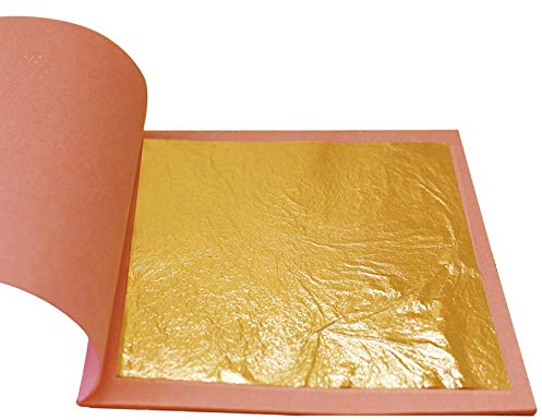 Pro Supplies Edible/Decorative Gold Leaf Loose Sheet Booklet - 24 Carat - 8CM X 8CM - 25 Sheets