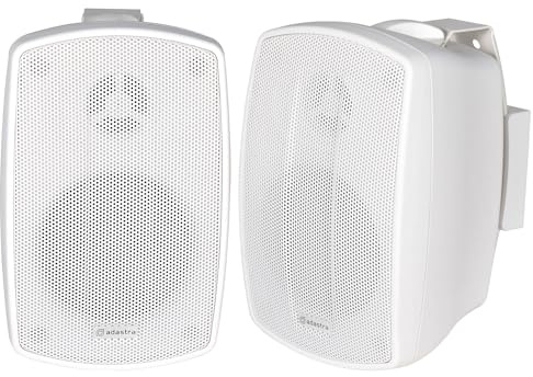 Adastra | Weather Resistant Indoor and Outdoor Full Range Speakers Supplied in Pairs, Patio Music, Garden Speakers, Kitchen or Bathroom Audio | 60W | 4 | White