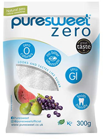 Puresweet Zero® 100% Natural Zero Calorie Sweetener 300g, No Bitter Aftertaste, Diabetic Friendly, Tooth Friendly, Vegan, Non GMO.