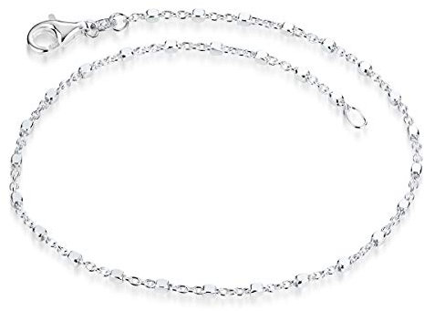 Materia Feine Armkette Damen Silber 925 - Würfel Kette filigran mit Karabinerverschluss SA-119-19 cm
