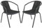 DKIEI 2 Pcs Outdoor Garden Wicker Rattan Bistro Chair Metal Frame Woven Seat, Black, 72 * 56 * 54.5cm