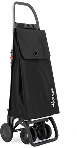 Carro Rolser Akanto MF 4 Ruedas 2 Giratorias Plegable - Negro