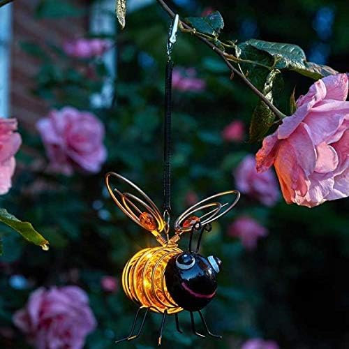 Garden Mile Lampes solaires LED en forme d'abeille - Décoration de jardin - Étanche - Parfait pour les arbres, paniers suspendus - Décorations extérieures