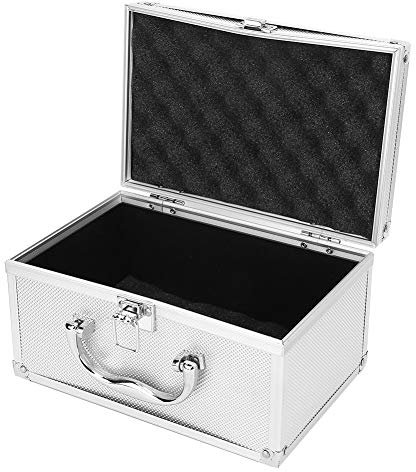 Lightweight Aluminum Alloy Toolbox with Sponge Lining Portable Instrumentation Case for Home & Store Display