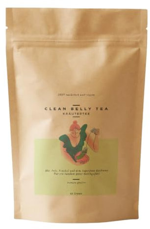 CLEAN BELLY TEA – Kräutertee lose mit Bitterstoffen & Kurkuma für die Verdauung – 100% natürlich, vegan – 85 Gramm - Mit Anis, Fenchel, Kamille, Pfefferminze, Löwenzahn – Tee für Magen & Darm