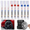 MJFENDAI Lot de 9 Marqueur Indelebile, Stylo Pneu Blanc, Marqueur peinture spécial industrie pour pneus de voiture, bois verre, métal (3 rouges, 3 blancs, 3 bleus)