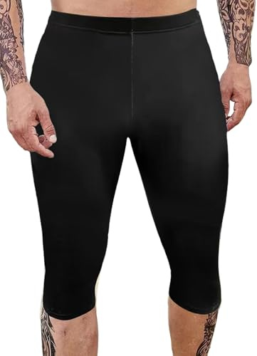FEOYA Jammer Baddräkt för män snabbtorkande Mid Jammers, badbyxor, strand, surfning, fitness, träning, badbyxor för män, Svart, S