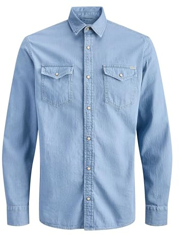 Jjesheridan Camiseta L/S Noos, Mezclilla De Color Azul Claro, M