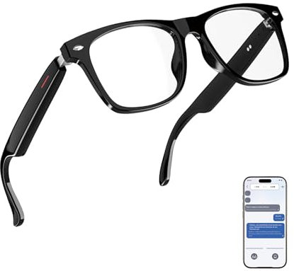 voogil AI Smart Glasses, Multifunctional Bluetooth Glasses for Men & Women, 116 Languages & Accents Translator Glasses, Blue Light Filter & Polarized UV Protection Lenses Translation Glasses, Black