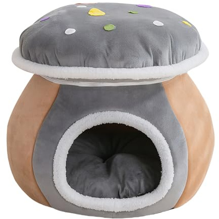 Yulokdwi Lit Caverne pour Chat,Nid De Sommeil Chaud Et Confortable d'hiver avec Matelas Amovible | Maison pour Chat D'Intérieur | pour Chiot et Animal, Intérieur, Salon, Chambre, Balcon, Appartement
