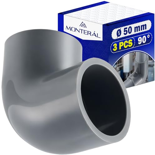 3 x Curva PVC 90° Ø 50 mm Hembra-Hembra para Tubo de Presión