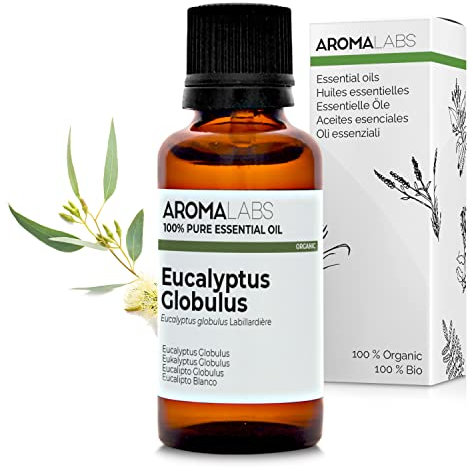 Bio - Eucaluptus Globulus Essential Oil - 30mL - 100% Pure, Natural, Chemotyped and AB Certified - AROMA LABS (French Brand)