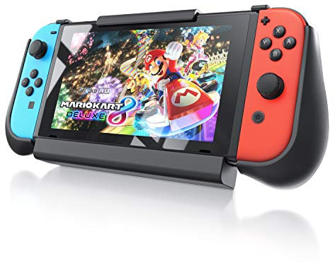 CSL - 10000 mAh Nintendo Switch Akku Hülle - tragbare Powerbank – Switch Charge -Ladegerät - mit Joy-Con-Griffen - Anpassbarer Ständer - Card Steckplätze - Akku Hülle Ladegerät