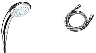 Mira Showers Logic 4 Spray Showerhead & Response 1.1605.167 Plastic Shower Hose 1.25 m, Chrome Finish