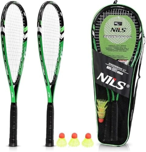 Crossminton Set NILS NRS001 2 Schläger Dartkoffer grün