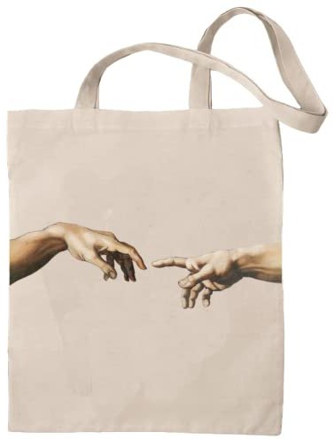 rainUP Borsa Cappella Sistina Michele Angel - Tote Bag - Angeles Querubini e Creazione di Adan. Naturale riutilizzabile e resistente, borse da donna, borsa per shopping, spiaggia, uso quotidiano,