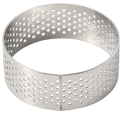 Hausdec 10 Pack 5Cm Stainless Steel Tart Ring, Heat- Perforated Cake Mousse Ring, Round Ring