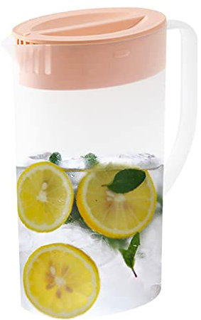 Plas-tic Water Jugs with Lid and Handle, 1.5L/2L Juice Pitcher for Fridge, Hot/Cold Water Pitcher Drink Containers for Lemonade Beverage Milk Iced Tea, Water Carafe Jugs for Home Restaurants Picnic