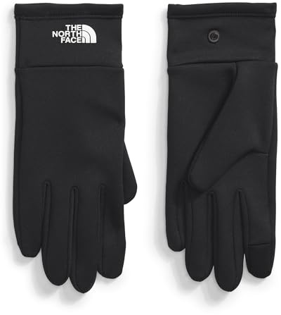 The North Face Etip Liner Glove | Touchscreen Compatible, Hand Warming Double Knit Fleece Shell, Snap Cuffs, TNF Black, Medium