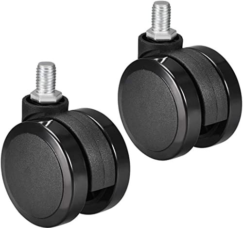 XYWHPGV Swivel Caster Wheel - 2 Inch Pu Twin Wheel M10x15mm Threaded Caster Without Cover Black 2pcs(04bcc c2c72 12950 387f5 5bac3 98f75