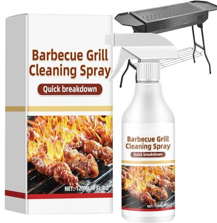 Spray pour barbecue – Spray anti-adhésif pour griller | 120 ml nettoyant pour barbecue et grille pour nettoyer en toute sécurité les aliments brûlés et la graisse du barbecue