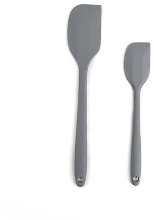 StirrEdge Silicone Spatula Set - Non-Stick and Heat Resistant Cooking Utensils Set - Premium BPA-Free Spatulas for Cooking - Food Grade Kitchen Utensils for Baking, Frying and Mixing (2, Grey)